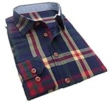 XQS Mens Point Collar Flannel Button Down Shirts Of Various Colors