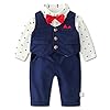 Heren heren pak blazers voor pasgeborenen doopjurken kledingsets polobodysuit + strikje + vest + broek 0-12 maanden