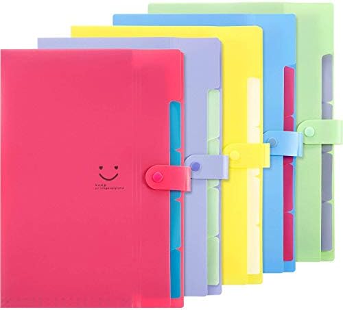 YooFun Letter A4 Paper Expanding File Folder Pockets Accordion Document Organizer (set5)