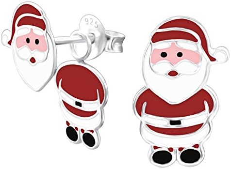 Data Di Nascita Di Babbo Natale.Orecchini Natalizi Di Babbo Natale Tridimensionali In Argento Sterling Amazon It Gioielli