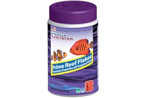 Ocean Nutrition Prime Reef Flakes Fish Food 5.5 Ounces (154 Grams) Jar | Saltwater Marine Aquarium Flake Food for Reef Aquariums | Angelfish Clownfish Damsels Gobies Crabs Shrimp Corals