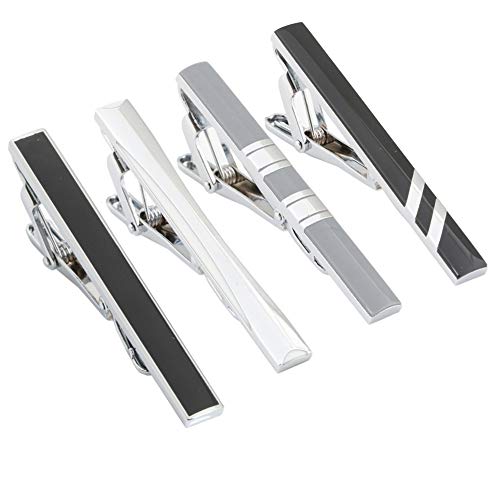 GWD Mens Tie Bar Clip 2.1 Inch, Silver-Tone, Black, Gray (G Style) - Thumbnail 7