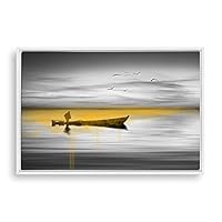 Framed Canvas Wall Art Black and White Scenery Canvas Prints Home Artwork Decoration for Living Room,Bedroom - 16x24 inches