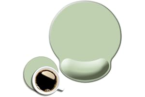 DOOKE Ergonomic Mouse Pad with Wrist Support, Cute Wrist Pad with Non-Slip Rubber Base for Computer, Laptop, Home Office Gaming, Working, Easy Typing & Pain Relief,Sage Green