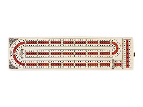 Continuous Cribbage Board Alphabet e Shape inlaid in Maple and Bloodwood with storage drawer for cribbage pegs 12.4" - 3 Tracks - House of Cribbage