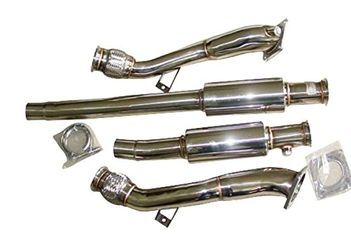 XS-Power AUDI A4 S4 2.7L B5 V6 97-02 Bi TURBO RESONATED DOWNPIPES VERSION 2 BRAIDED FLEX