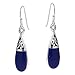 AeraVida Filigree Swirl Teardrop Simulated Blue Lapis-Lazuli Inlay .925 Sterling Silver Dangle Earrings | Classic Sterling Silver Dangle Earrings for Women | For Mother’s Day