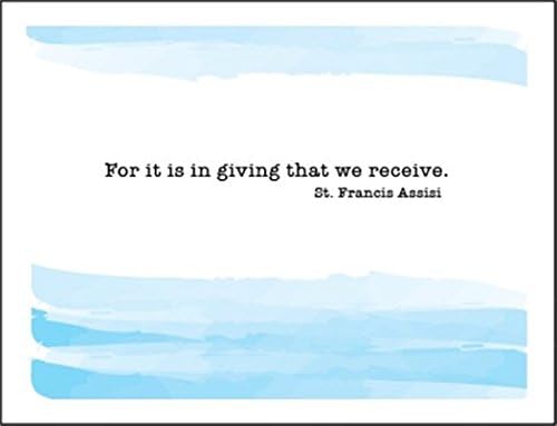 Pio Prints Brand Catholic Saint Thank You Cards with Envelopes, Pack of 8 ("For it is in giving that we receive." - St. Francis of Assisi)