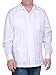 Squish Cuban Style Guayabera Shirt, Long Sleeve, White