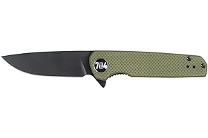 704 Gear Blitz EDC Folding Pocket Knife | Compact 2.98" Blade, D2 Steel, G10 Handle, Reversible Pocket Clip | Olive Drab Green
