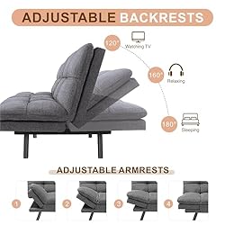 Opoiar, Modern Convertible, Sleeper Couch,Memory