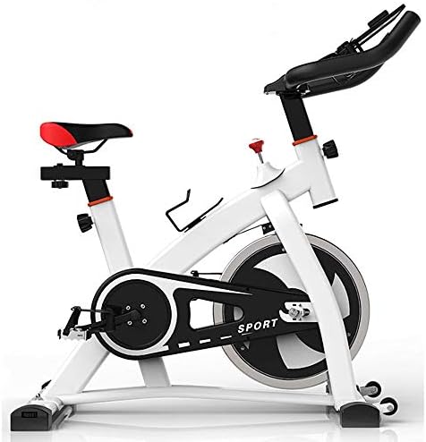 バイク スピンバイク エアロバイクアジャスタブルシートベルトドライブインフィニティ抵抗性についてのカーディオトレーニングジムでの自宅兼スタジオ負荷0キロ 室内自転車 Color White Size One Size Midlothiantsi Org Uk