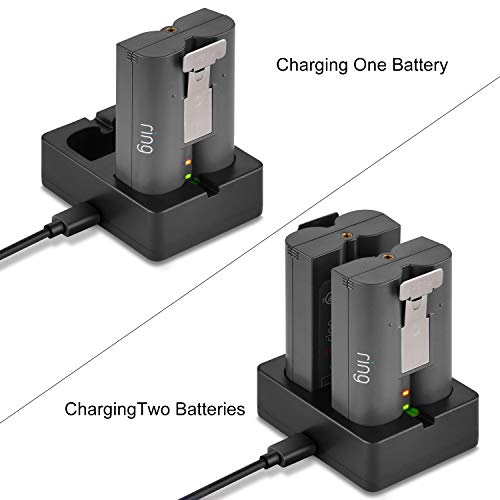 Ring Battery Charger, Dual Port Charging Station for Spotlight Cam Battery, Video Doorbell 2 & Stick Up (Ring Batteries NOT Included) - by DECHIANY