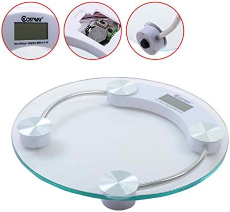 Safstar Digital Bathroom Scale Body Weight LCD Display Scale 400LB/180KG Capacity (Round)