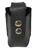 New Barsony Black Leather Single Magazine Pouch for Compact 9mm 40 45