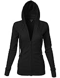 Plus Size Basic Kangagoo Pocket Thermal Knit Hoodie Jackets, Black XL