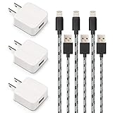 Fenergy Portable 5W / 1A Power Adapter with 3 Feet / 1 Meter 8Pin Lightning to USB Charging - (3 Pack)