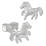 925 Sterling Silver stud earring horse, Teenie-Weenie, 925 Sterling Silver SDO592J
