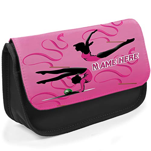 Personalised-School-Pencil-Case-Love-Gymnastics-Girls-Stationary-Bag-ST454-Black