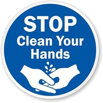 Stop Clean Your Hands With Graphic Slipsafe Anti Skid Vinyl Floor Sign 17 X 17 Industrial Warning Signs Amazon Com Industrial Scientific