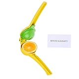 Lemon and Lime Squeezer Citrus Juicer - 2-Size Double Bowl - Heavy Duty - Enameled Aluminum - For Vitamin Rich Fresh Juice - with Kitch N Gadgetz Retail Pack and Cleaning Cloth