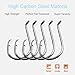 Thekuai Fishing Hooks Octopus Circle Hooks Black High Carbon Steel Hook Set of 75pcs/Box/5Size