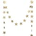 Ling's moment Star Garland Star Bunting Decorations, Paper Star Banner Hanggings for Wedding Birthday Party Baby Shower, Gold Christmas Decorations(Gold Iridescent Paper) 34pcs