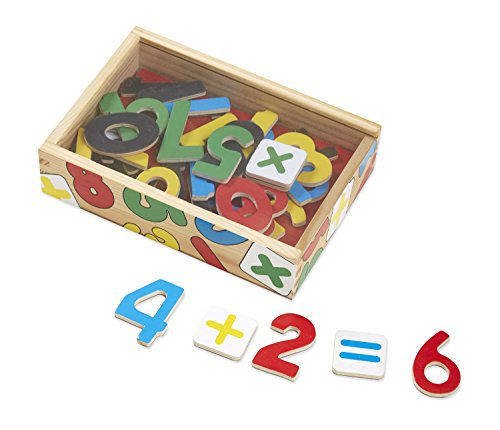 Melissa & Doug 37 Wooden Number Magnets in a Box