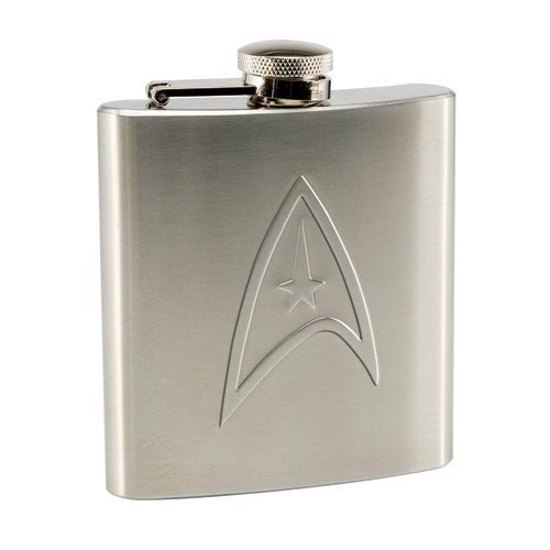 Vandor 80379 Star Trek 6 oz Stainless Steel Flask, Silver