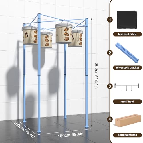 Freestanding Locker, Portable Clothing Store Locker, Simple Temporary Trial House Mobile Standing (Black, 100X100X200CM)
