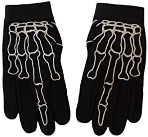 Skeleton Middle Finger Bone Textile Mechanic Gloves (L)