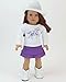 2 Pc. 18 Inch Doll Clothes, White Galloping Horse Tee Shirt & Purple Denim Layered Skirt Perfect for the 18 Inch American Girl Clothes & More! Doll Denim Skirt & Horse T-shirt