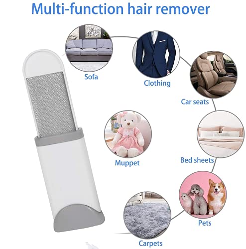 Portable Lint Remover&Lint Brushes Double&Sided Fur Lint Removal Brush with Self-Cleaning Base for Remove Cat and Dog Fur, Fluff from Carpet - Car Seat - Couch - Clothing