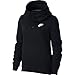 NIKE Sportswear Women's Funnel-Neck Hoodie, Black/Black/Black/White, Medium