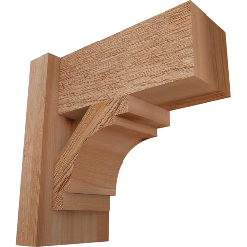 6"W x 12"D x 12"H Merced Block Rough Sawn Outlooker, Western Red Cedar