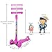 GOOGO Kick Scooter for Kids 3 Wheel Lean to Turn 3 Adjustable Height PU LED Light Up Wheels for 3-13 Year Old Purple