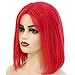 Short Bob Wig Lace Front Human Hair Wig Red Straight 8