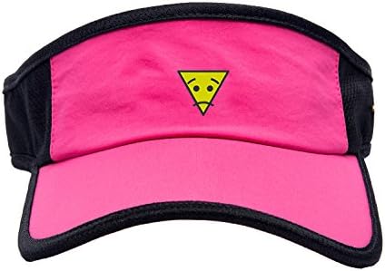 Women Breathable Visor Embroidered Sad Triangle Face Hat Outdoor Running Cap (Pink1)