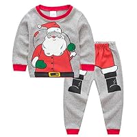 Rling Kids Santa Claus Pants Pajamas Toddler Cartoon PJs (Grey, 6t)