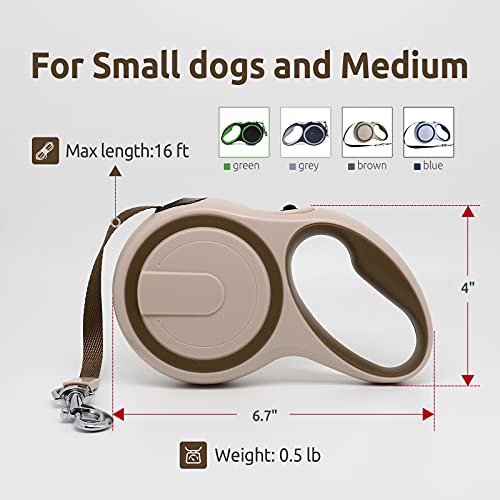 Aclinker Retractable Dog Leash for Small Dogs and Medium, 16 ft Strong Nylon Tape, Switch Easy to Lock and 360° Tangle-Free