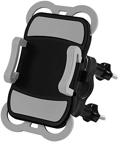 Ifecco Bike Phone Mount, Bicyle Holder Cradle Clamp for Smartphones GPS and Other Devices, with 360 Degrees Rotatable, Rubber Strap (Black + Gray)
