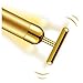 Beauty Bar 24k Golden Pulse Facial Massager with Battery, Anti-Aging Face Massage Tool for Sensitive Skin Face Pull Tight Firming Vibrating System (NewGold)
