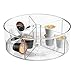 mDesign Deep Lazy Susan Turntable Storage Food Bin Container - Divided Spinning Organizer - 5 Sections - for Kitchen Cabinets, Pantry, Refrigerator, Countertops - BPA Free, 2 Pack - Clear