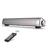Sound Bar, Bluetooth Surround Sound Bar speaker TV Soundbar Wired and Wireless for TV/PC/Tablet/Smartphone (Included 3.5mm Audio Cable, Dual Connection Methods, Remote Control)