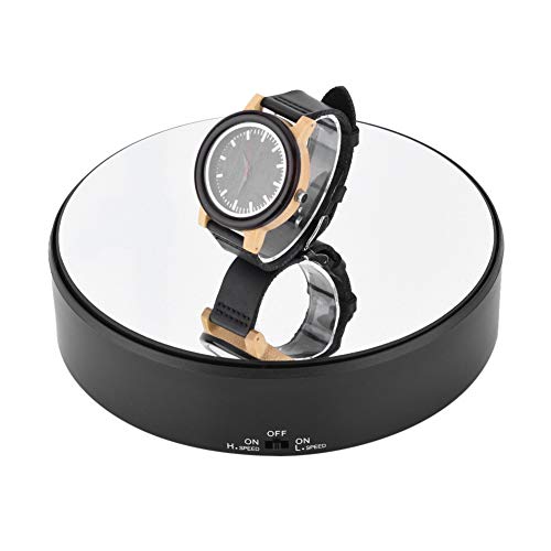 Electric Rotating Turntable for Photography, 7.09 Inch 360 Degree Motorized Rotating Stand Display Table 1KG Capacity Battery Operated Rotating Mirror Display Stand for Photography