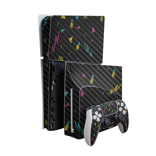 Carbon Fiber Skin Compatible with PlayStation 5 Slim Digital Edition Bundle + D…