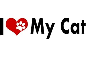 WitnyStore I Love My Cat Sticker 5½" Long Black Letters White Background - Multisurface UV Water Resistant Durable Waterproof Vinyl Decal for Cars Trucks Windows Lockers Smooth Flat Surface Items