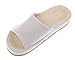 Bronze Times (TM) Unisex Vertical Stripes Indoor Cotton Flax House Slippers (C-beige)