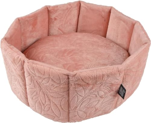 Love Story, Panier Rond Polyester D38 x H16 cm Boho Cat Bois de Rose