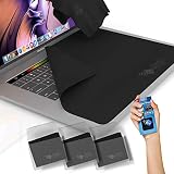 Clean Screen Wizard Microfiber Keyboard Covers Cloths, Screen Protector Cleaner Kit, and Sticker Screen Cleaning for MacBook Pro 13, MacBook Air 13, 13in Laptops, Bundle 4 Pack, Black